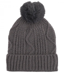 Warm women's beanie with pom-pom plaid autumn winter hat 