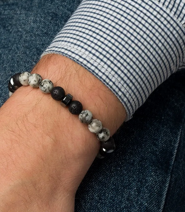 Men's bracelet with natural stones