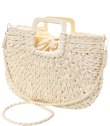 Basket summer bag bag rigid braided square handles