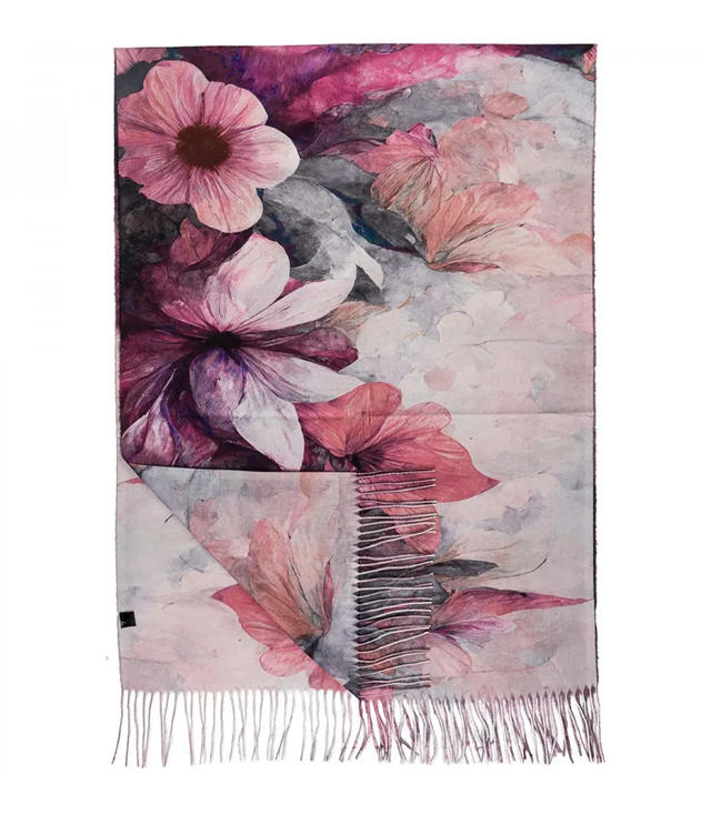 Square shawl scarf for women with tassels AGRAFKA