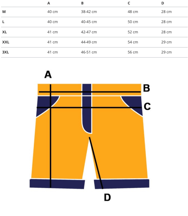 Swim shorts decorated with a summer pattern on the front