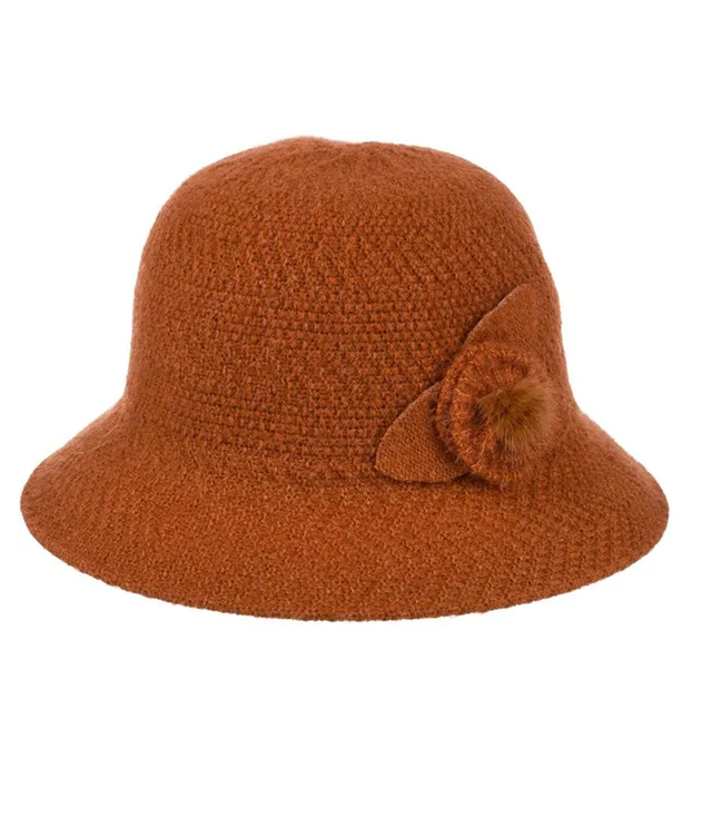 Women's hat cloche patch flower