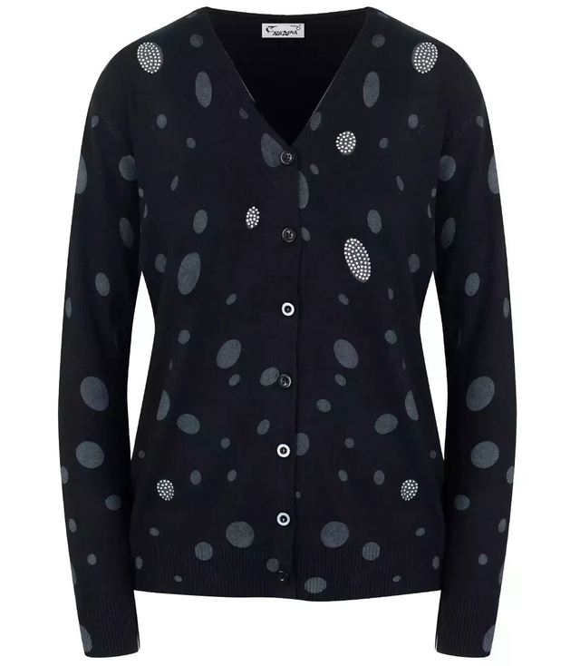 Short polka dot and zircon sweater LIZA