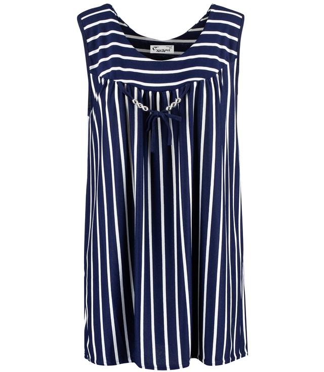 SAMANTHA mini dress with nautical stripes and decorative beads