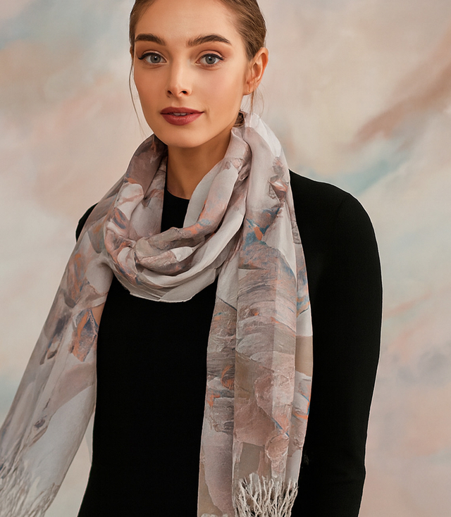 Women's butterfly print scarf stylish 180x70