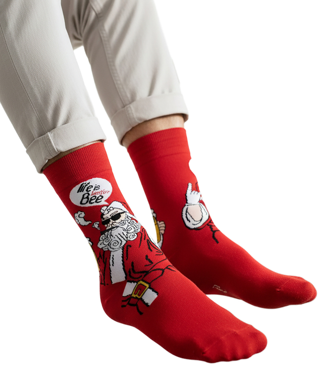 Men's Christmas socks - winter, warm, Christmas patterns