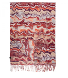 Women's scarf with geometric motif tassels