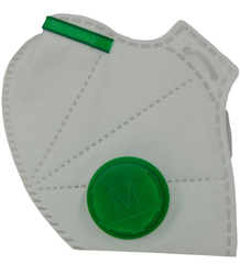 Folding protective mask FFP1 with a valve