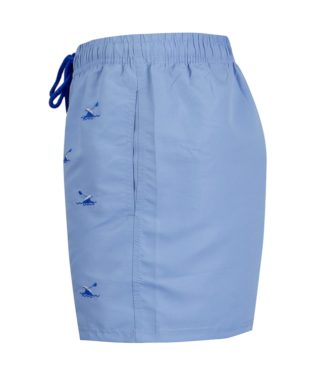 Swimming shorts decorated with a summer pattern on the front