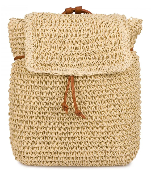 Backpack boho braided straw summer stylish for summer 