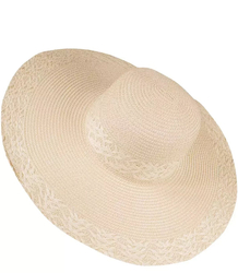 Fashionable large braided wide brim women's hat