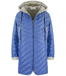 Warm women's transitional jacket, detachable hood, Quilted LAURA