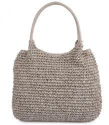 Large braided raffia shoulder bag 
