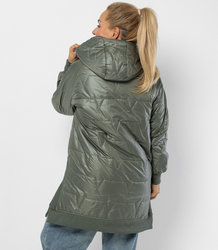 Long jacket with quilting and side slits ROMA PLUS SIZE