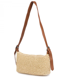 Boho raffia handbag with adjustable, thicker strap