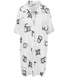 Long shirt, elegant shirt dress, fashionable print, tunic