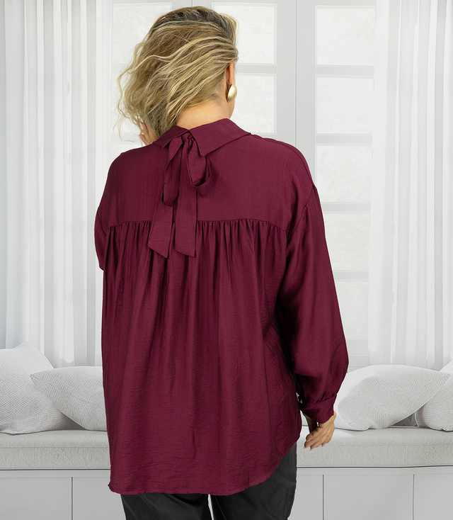 Loose shirt with bow on back longer back LILIANA