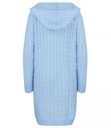 Braided plaid cardigan with hood ZUZA