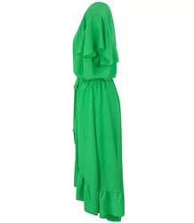 Envelope MAXI dress with Spanish frill