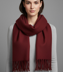 Elegant scarf with tassels in one color