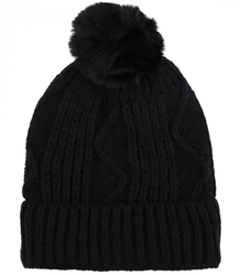 Warm women's beanie with pom-pom plaid autumn winter hat 