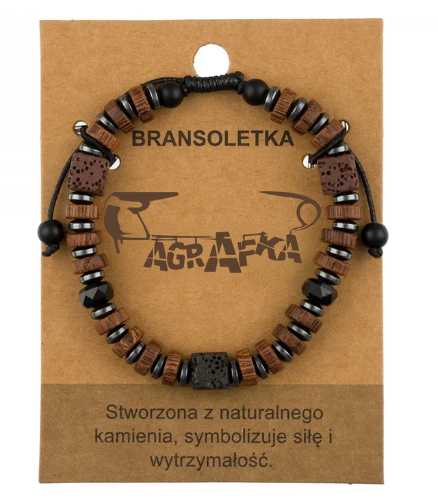 Men's bracelet with natural stones