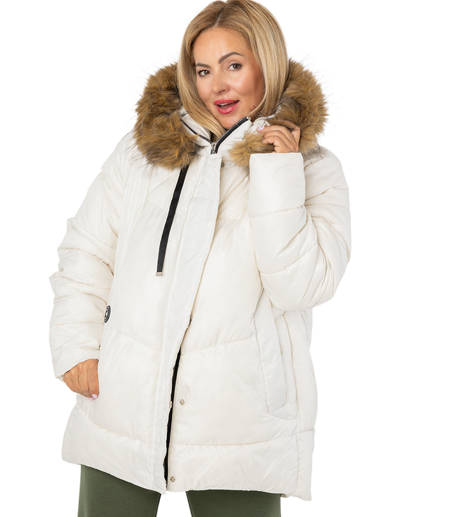 Warm winter jacket with fur hood URBAN EXPLORER
