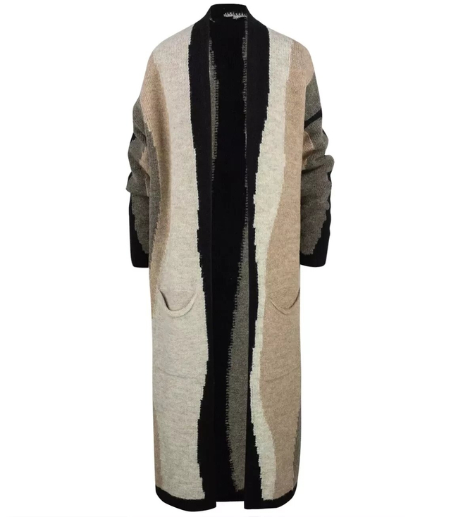 Kardigan w fale kolorowe paski sweter NINA