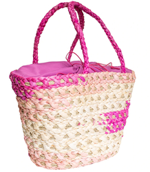 Mega large summer bag braided basket with lining