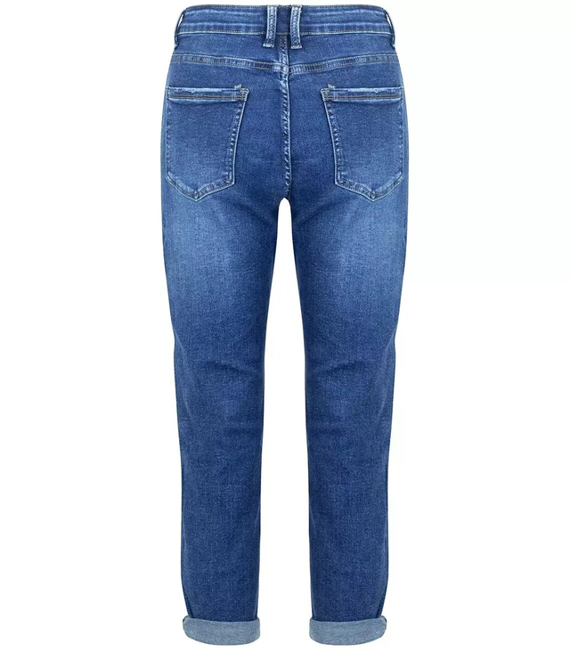 Spodnie jeansowe Jeansy mom fit blue LAURA