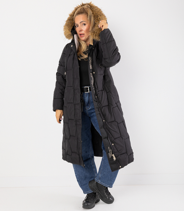 Długa kurtka pikowany płaszcz zimowy URBAN LONG PUFF PLUS SIZE