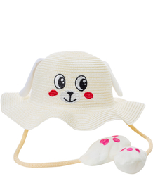 Children's hat with a dog's face and lifting ears