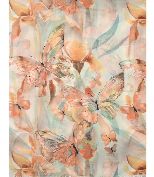 Stylish shawl scarf butterfly pattern Elegant 180x70 cm