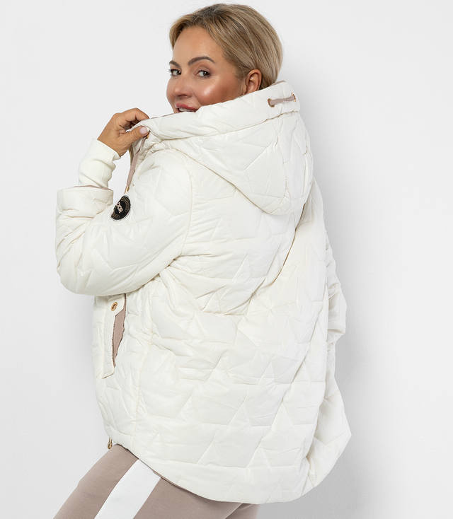 Quilted autumn winter jacket with hood MILANO PLUS SIZE