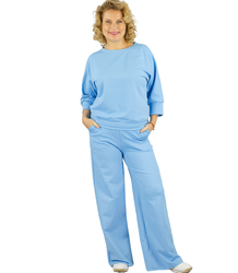 Women's sports tracksuit set cotton plain wide leg MIRANDA