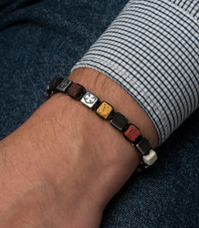 Men's bracelet with natural stones