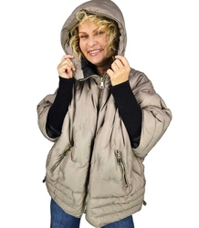 Women's insulated winter jacket with hood and welt IRINA