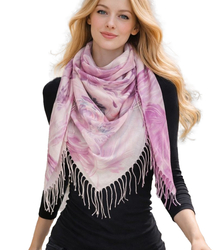 Women's scarf with floral pattern 100x100