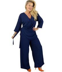 Elegant women's set wide pants draped shirt MARIKA