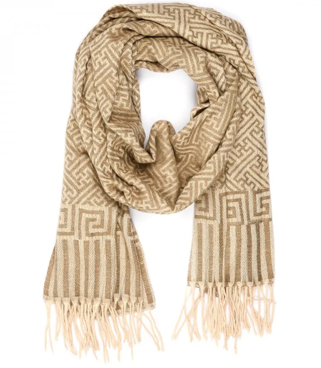 Warm Aztec pattern scarf elegant stylish 190x65 cm