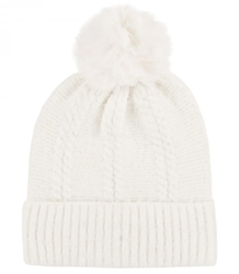 Warm women's cap with pom-pom and plaid autumn winter hat 