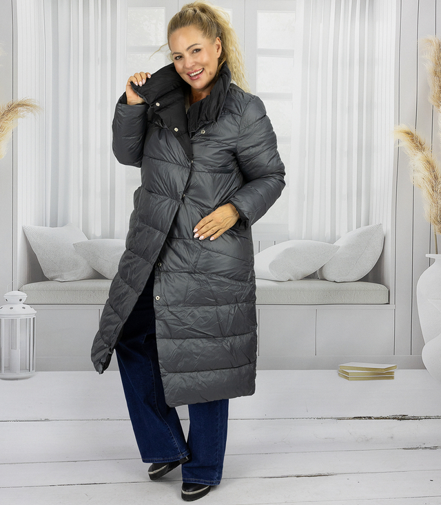Women's long jacket double-sided quilted coatEMMA