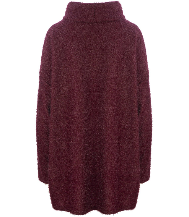 Luźny sweter z golfem puszysty ciepły GOLF