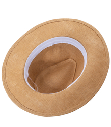 Men's Panama hat with three-color stripe