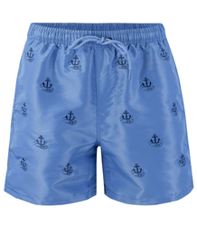 Swim shorts decorated with a summer pattern on the front