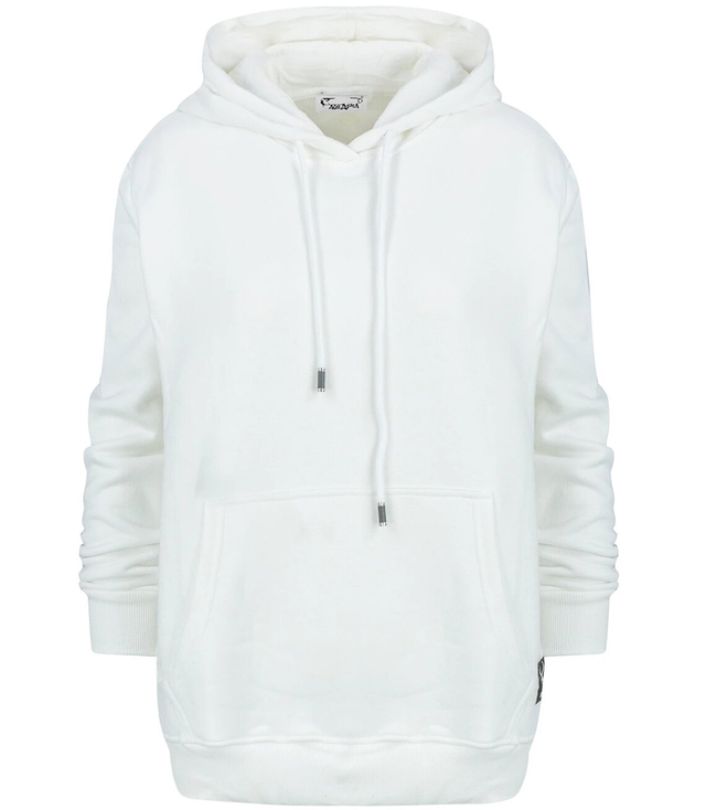 Warm plain oversize sweatshirt with kangaroo hood KAREN