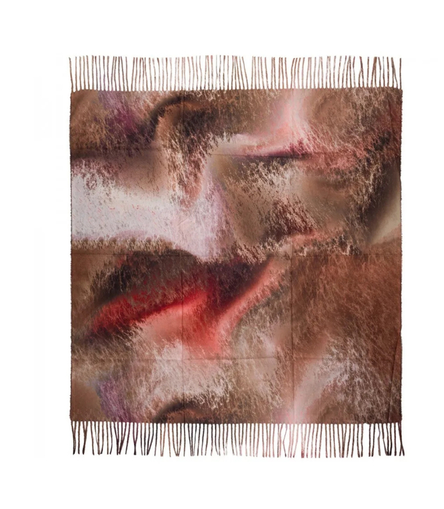 Modna wielokolorowa chusta szal szalik z frędzlami