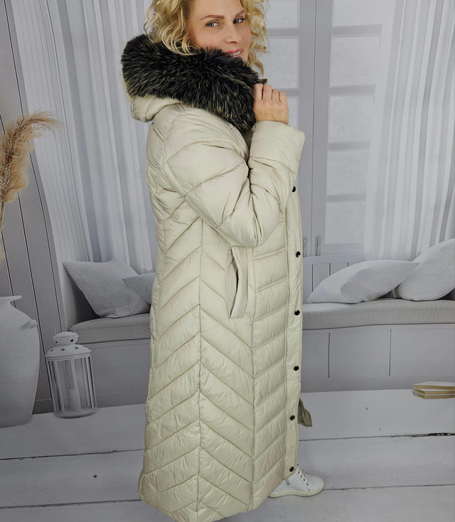 Long quilted winter warm coat with hood ARCTICA jacket