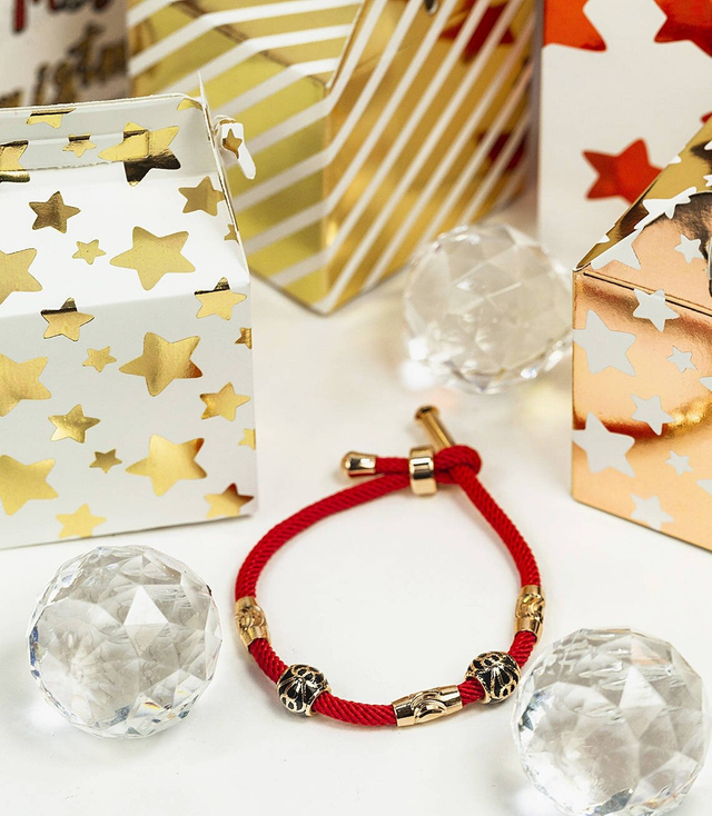 Gold string bracelet for a gift