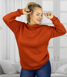 Warm women's oversize sweater boat neckline MARLENA